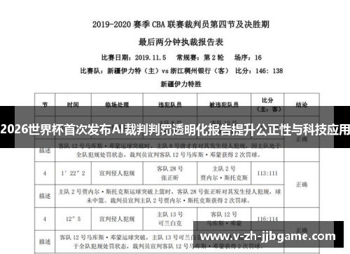 2026世界杯首次发布AI裁判判罚透明化报告提升公正性与科技应用